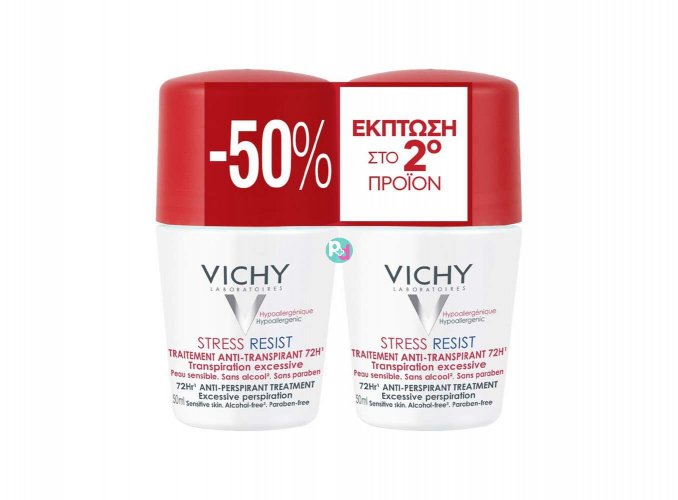 Vichy Deodorant Roll On Stress Resist Αποσμητικό Για Εντατική Φροντίδα 72Ωρών 50ml -50% Στο 2 Προίον 